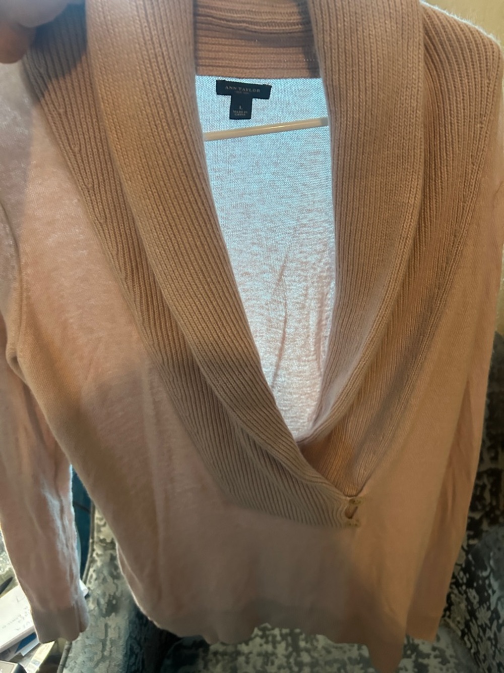 Ann Taylor Soft Blush Cowl-Neck Sweater